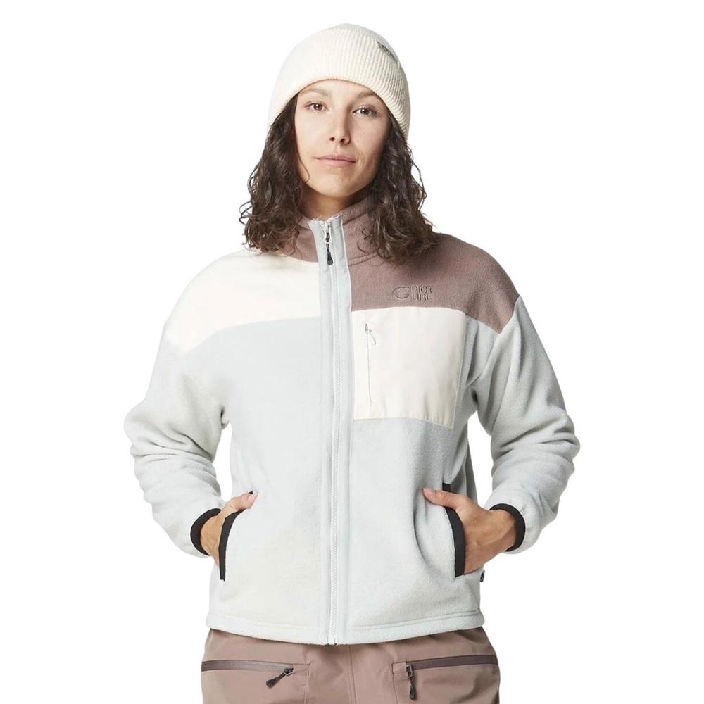 NWT Picture Organic Fleece Jacket Colorblock Minimalist Retro Neutral Outdoor S